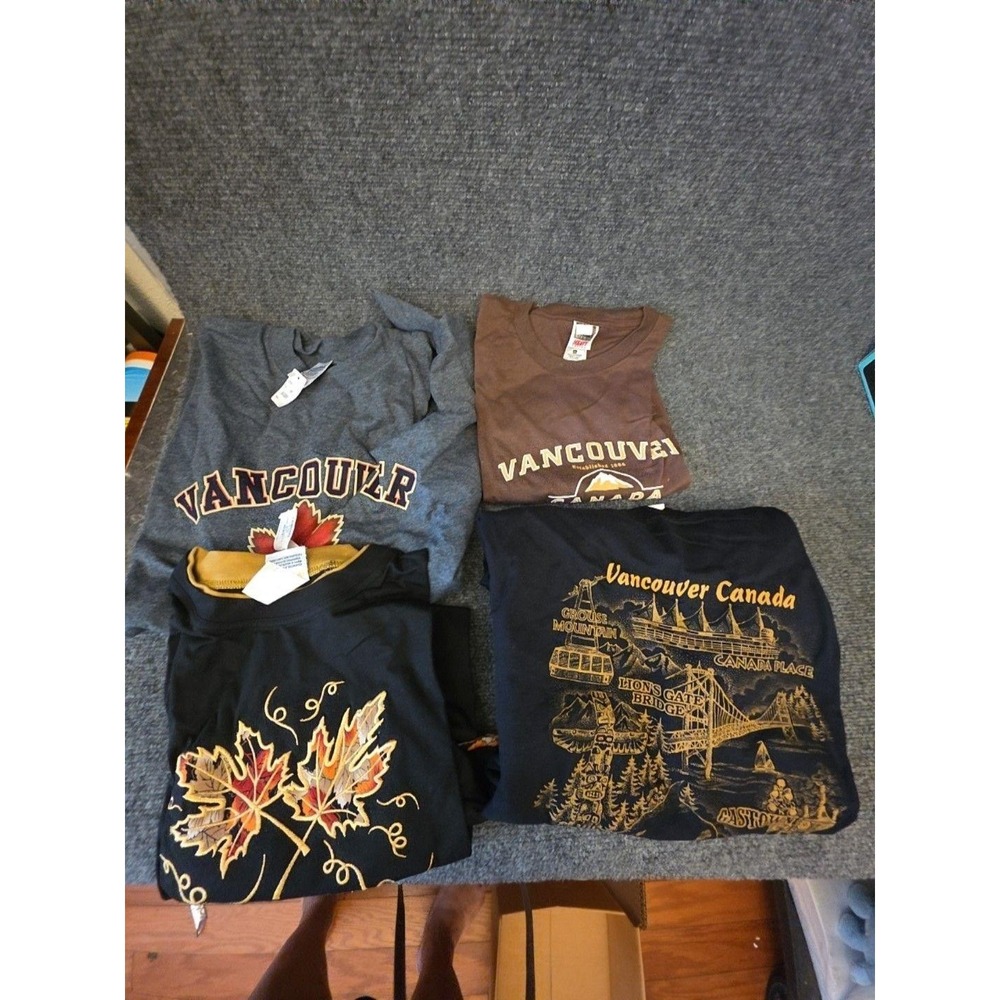 Vancouver Canada Shirt Lot 4 Mens XL Mixed Brands Graphic Travel Souvenir
